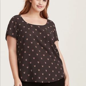 Torrid ABBEY - FOX GEORGETTE BUTTON BACK BLOUSE